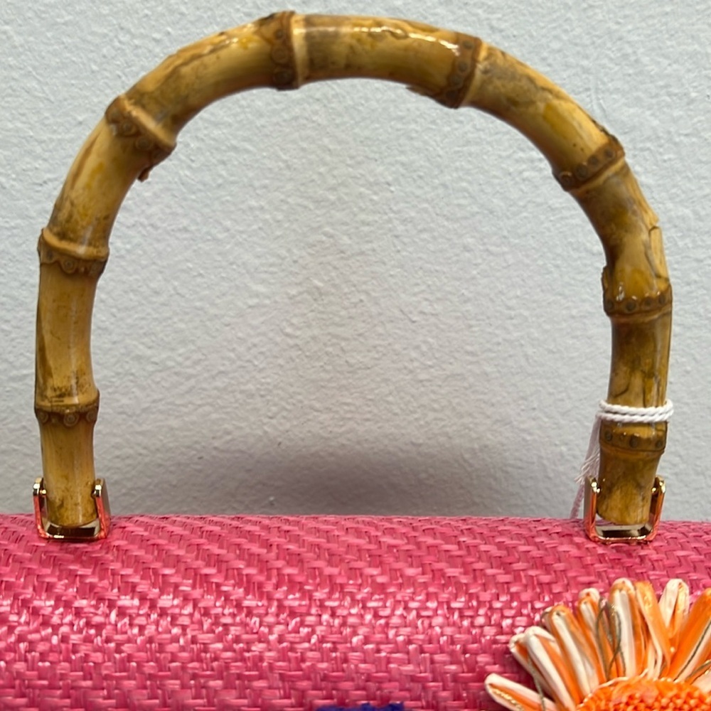 Haute Hippie | Pink Mini Bag w/ Bamboo Handle & Crossbody Chain - Picture 5 of 15